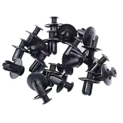 8mm Plastic Rivets Fasteners Screw, Multifunctional Car Bumper Fender Black Rivet, Universal Car Fastener Clips for Toyota Fo...