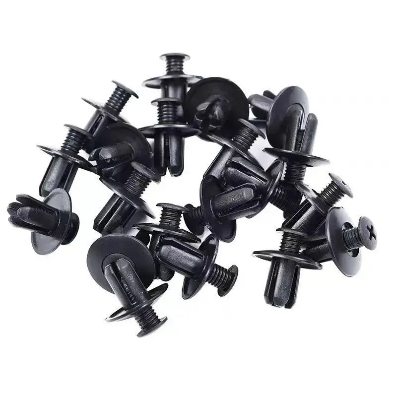 8mm Plastic Rivets Fasteners Screw, Multifunctional Car Bumper Fender Black Rivet, Universal Car Fastener Clips for Toyota Fo...