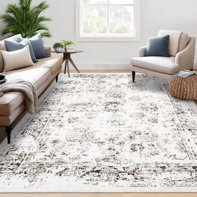 Garvee Vintage Distressed Area Rug 8x10 Living Room Rug Stain Resistant Large Bedroom Rug Non-Slip Throw Floor Carpet Indoor ...