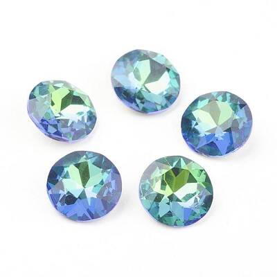 Pointed Back & Back Plated Glass Rhinestone Cabochons
