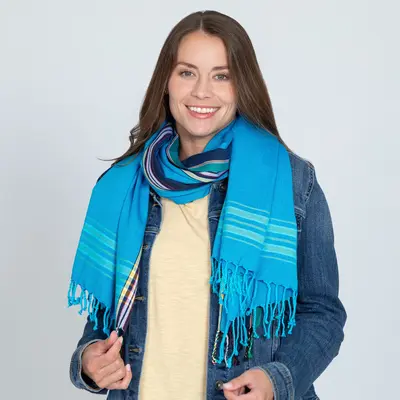 Handmade Kenya Cotton Scarves - Pink