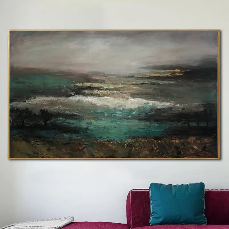 Large Abstract Landscape Paintings On Canvas Expressionist Art Modern Nature Art Hand Painted Artwork Textured Painting | NIG...