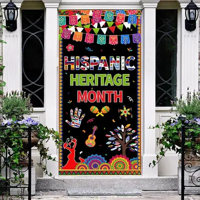 Hispanic Heritage Month Festival Party Door Cover
