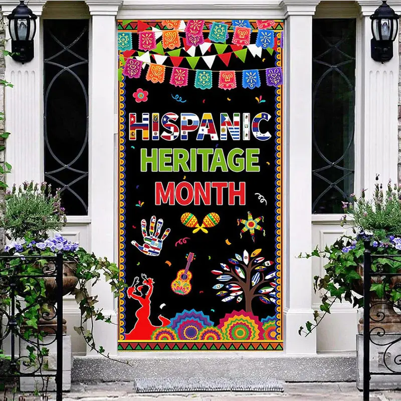 Hispanic Heritage Month Festival Party Door Cover