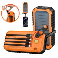 Super large capacity 40,000mah solar hand-cranked power bank, hand-cranked power generation, outdoor flashlight, solar chargi...