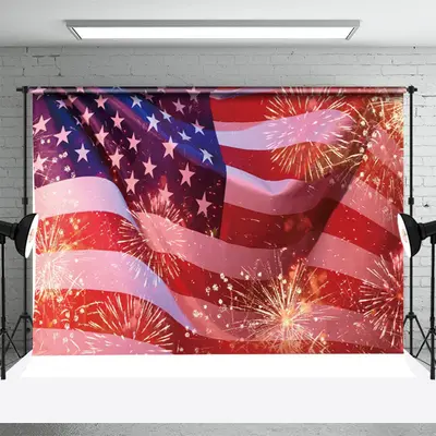 American Flag Sparkling Independence Day Backdrop - Aperturee