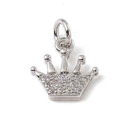 Brass Micro Pave Cubic Zirconia Charms