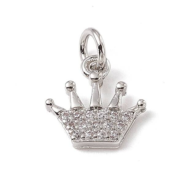 Brass Micro Pave Cubic Zirconia Charms