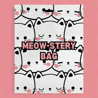 Meowstery Bags - Cat themed mystery bundle includes tote, pouch, keychain, & stickers