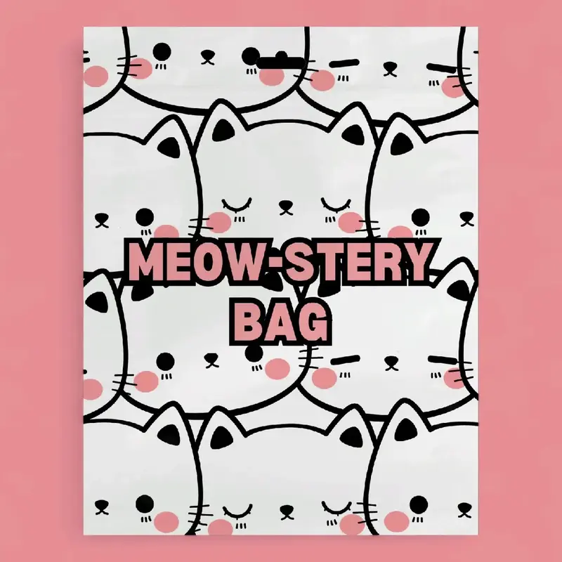 Meowstery Bags - Cat themed mystery bundle includes tote, pouch, keychain, & stickers