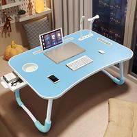 POZILAN Ultra Large Multi Functional Laptop Bed Table - Portable Tray Holder with Cup Holder, Drawer, USB, Fan, and Light - S...