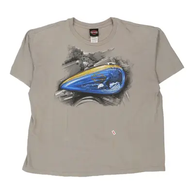 Harley Davidson Graphic T-Shirt - 2XL Grey Cotton