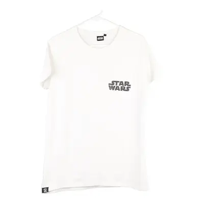 Star Wars Spellout T-Shirt - Small White Cotton