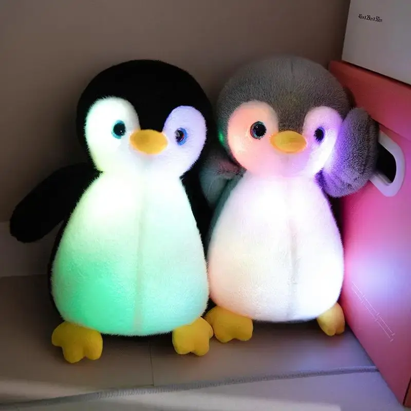 2Sizes LED Penguin Plush Toys, 1 Count Glow In The Dark Penguin Toys Glowing Stuffed Animal Kawaii Penguin Plushies Gift For...