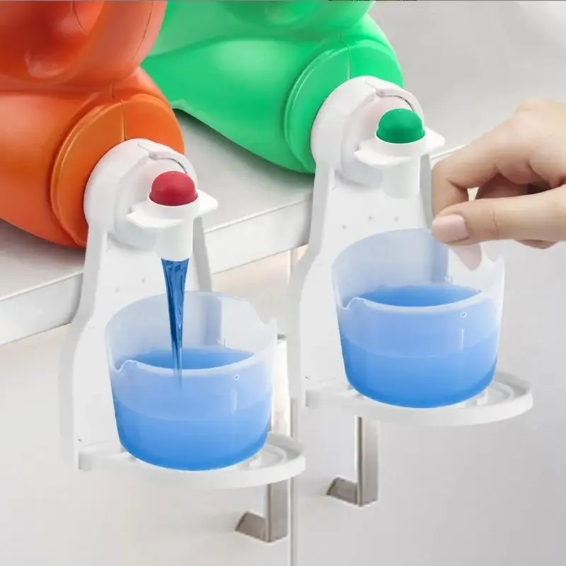 Laundry Detergent Cup Holder, 1 Count Portable Laundry Organizer Clip Tight on Laundry Bottle Spouts, Detergent Drip Catcher,...