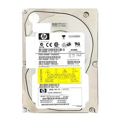 A6192-69002 HP 36.4GB 2Gb/s Fibre Channel 10000 3.5-inch Hard Drive