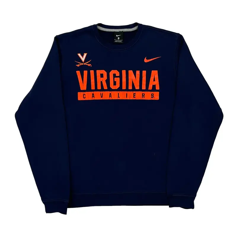 Virginia Cavaliers Nike Graphic Sweatshirt - Medium Navy Cotton Blend
