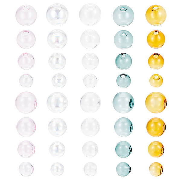 20 Pcs 4 Sizes Blown Glass Globe Beads