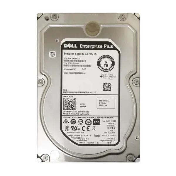 64EIS Dell 6TB 7200RPM SAS 12Gb/s 3.5-inch Hard Drive