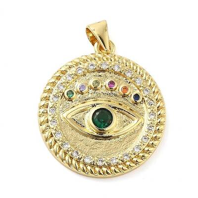 Real 18K Gold Plated Brass Clear Cubic Zirconia Pendants