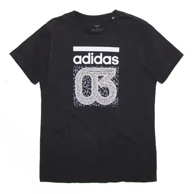 ADIDAS Sports Black Short Sleeve T-Shirt Womens S