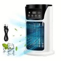 3 in 1 Portable Usb Air Conditioner Humidifier with Cooling Fan, Adjustable Air Cooler Fans with Ambient Light for Gift, Mini...