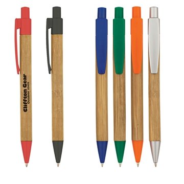 250 Custom Panda Pen - Plunger Action & Bamboo Design