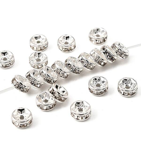 Brass Rhinestone Spacer Beads