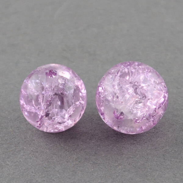 Spray Painted Crackle Glass Beads Strands
