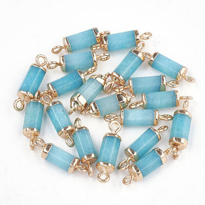 Electroplate Natural White Jade Links connectors
