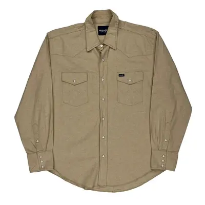 Western Style Wrangler Shirt - XL Beige Cotton