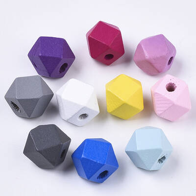 Spray Painted Natural Wooden Beads