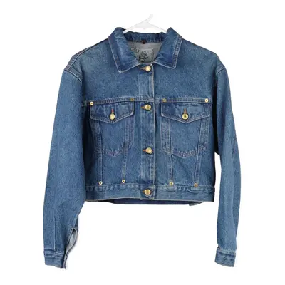 Diario Cropped Denim Jacket - Large Blue Cotton