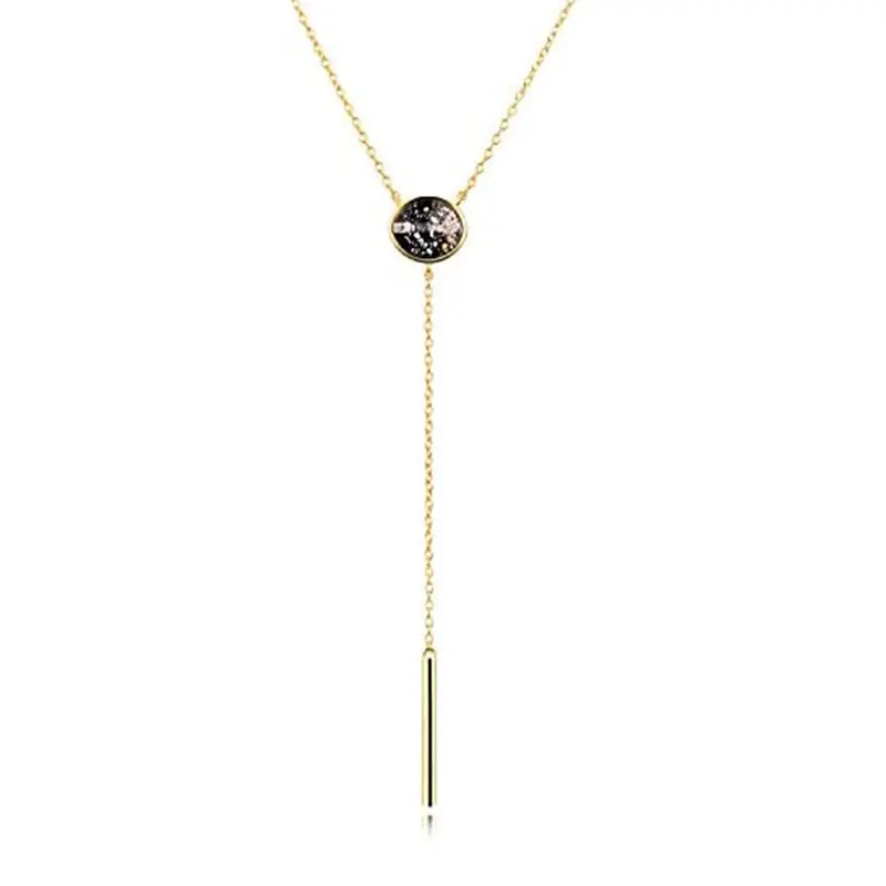 Gold Vermeil Circle Adjustable Y Necklace for Women