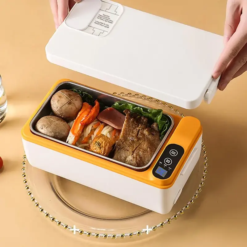 Portable Electric Lunch Box, Rechargeable Food Heater, Household Food Heater for Car/Truck/Work/Home, Heating Lunch Box, Cord...
