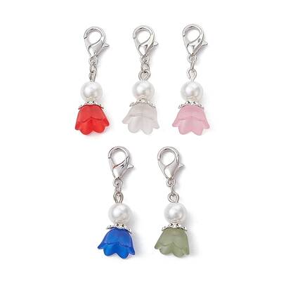 Acrylic Flower & Glass Pearl Pendant Decoration