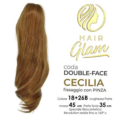 Hair glam cecilia double face ponytail with 18+26B fiber clip Revolution