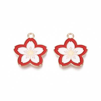 Light Gold Plated Alloy Enamel Pendants