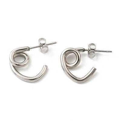 Non-Tarnish 304 Stainless Steel Knot Stud Earrings for Women