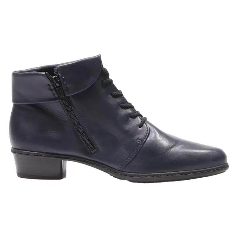 RIEKER Ankle Boots Blue Leather Womens UK 8