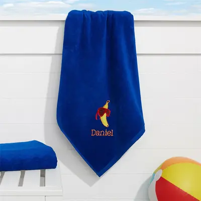 Blue Tasty Fruits Embroidered Holiday Beach Towel - Aperturee