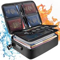Fireproof Document Bag with Lock, Portable Waterproof Fire Proof File Organizer Box, File Storage Bag Safe Box for Important ...