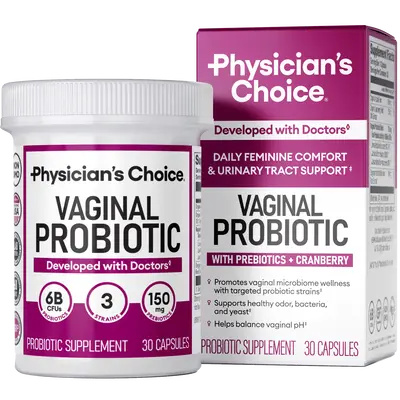 Physician's Choice Vaginal Probiotic - Odor Control, pH Balance & Daily Feminine Health Support with Cranberry and Prebiotics...