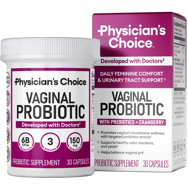 Physician's Choice Vaginal Probiotic - Odor Control, pH Balance & Daily Feminine Health Support with Cranberry and Prebiotics...