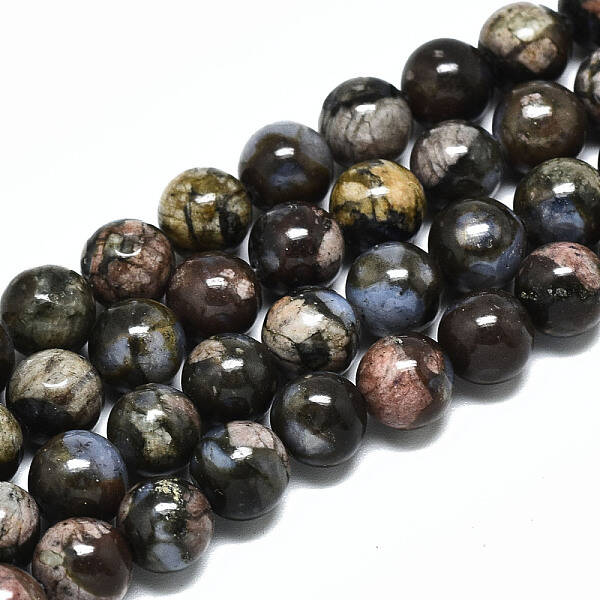 Natural Glaucophane Beads Strands