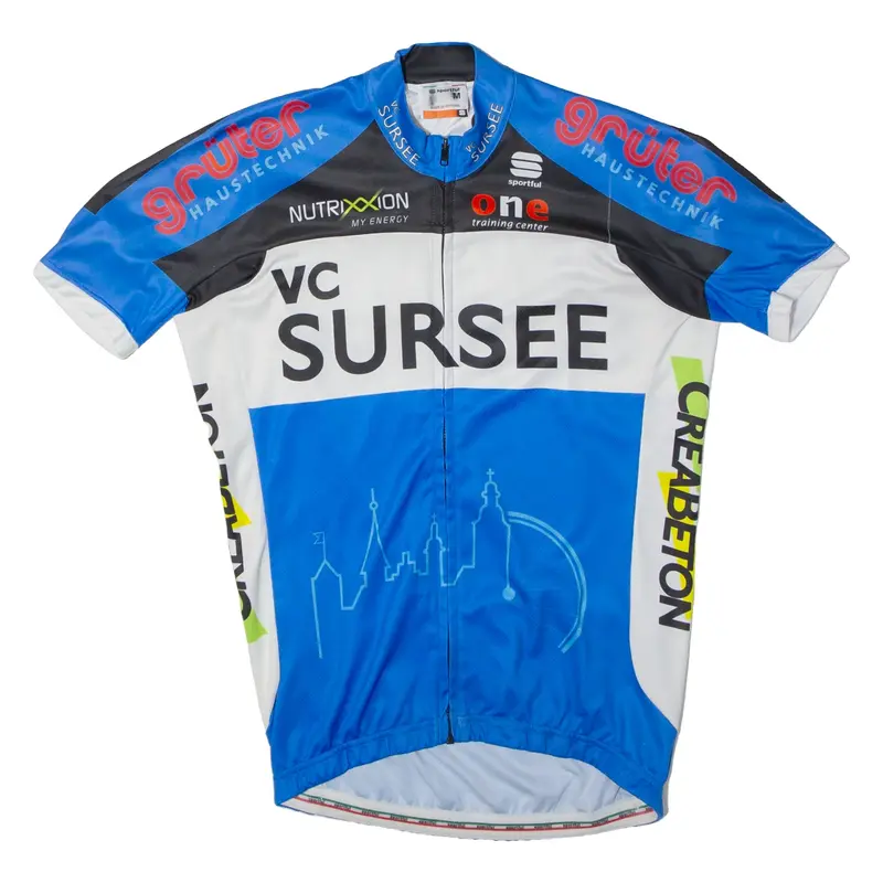SPORTFUL Cycling Full Zip Mens Jersey Blue High Neck M