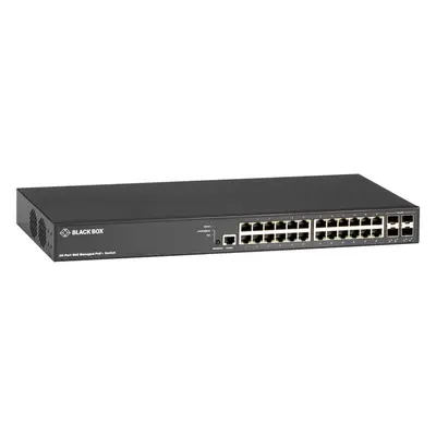 Black Box LPB3028A | LPB3000 Series 24 x Ports 1000Base-T PoE+ RJ-45 + 4 x Port 10GbE SFP+ Layer 2 Managed Gigabit Ethernet N...