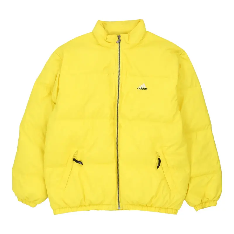 Adidas Puffer - Large Yellow Down And Feather