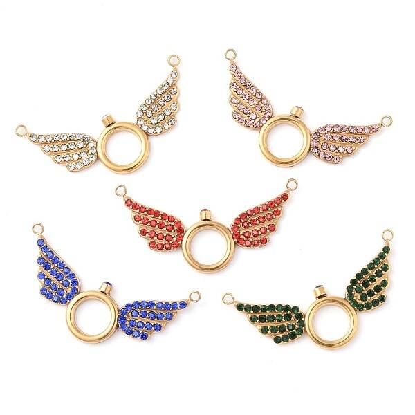 304 Stainless Steel Rhinestone Pendants