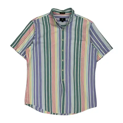 Club Room Striped Patterned Shirt - Medium Multicoloured Cotton